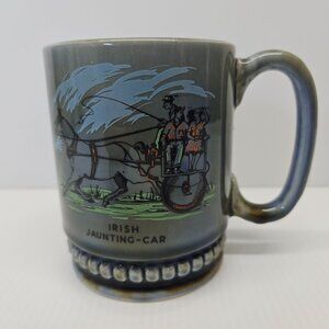 Vintage Wade Pottery Irish Porcelain Mug with Irish Jaunting Car